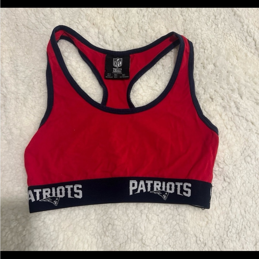 Patriots Red and Black Sports Bra